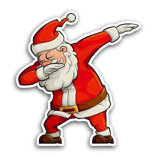 2 (Pieces) 3" and 5" Cartoon Santa Sticker, Waterproof Vinyl Decals for Many Purpose Like Cars, Truc