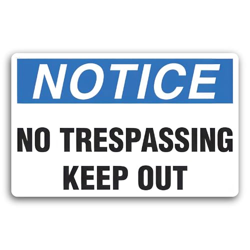 2 (Pieces) 3" and 5" No Trespassing Safety Sign Decal Sticker, Waterproof Vinyl Decals for Many Purp