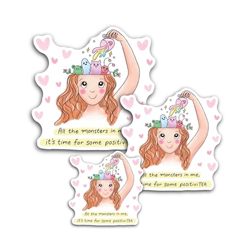 2 (Pieces) 3" and 5" Cartoon Peeking Behind Decal Sticker, Waterproof Vinyl Decals for Many Purpose 
