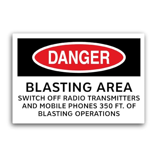 2 (Pieces) 3" and 5" Danger Blasting Area Sticker, Waterproof Vinyl Decals for Many Purpose Like Car