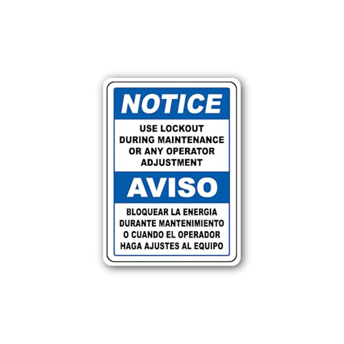 2 (Pieces) 3" and 5" Lockout During Maintenance Sign Sticker, Waterproof Vinyl Decals for Many Purpo