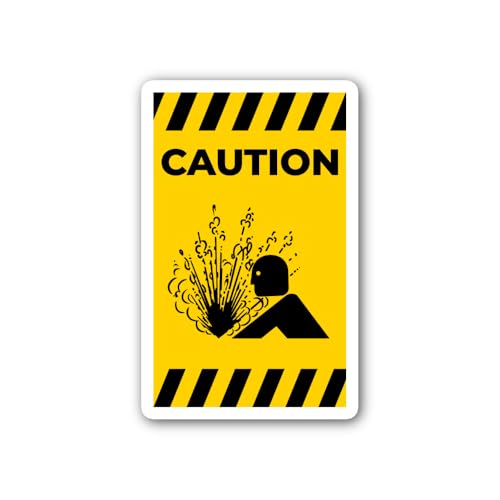 2 (Pieces) 3" and 5" Explosion Release of Pressure Symbol Sign Sticker, Waterproof Vinyl Decals for 