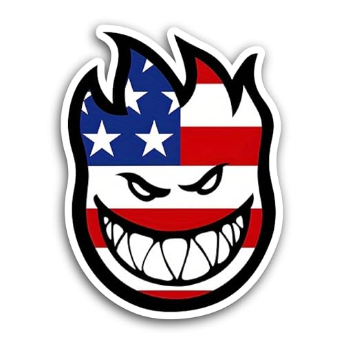 2 (Pieces) 3" and 5" American Flag Face Sticker, Waterproof Vinyl Decals for Many Purpose Like Cars,