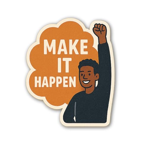 Motivational Message with Blue Background Sticker - 5" Vinyl Sticker Waterproof