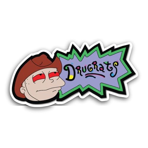 2 (Pieces) 3" and 5" Drugrats Sticker, Waterproof Vinyl Decals for Many Purpose Like Cars, Trucks, L