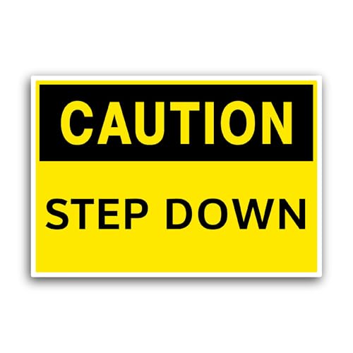 2 (Pieces) 3" and 5" Step Down Sticker, Waterproof Vinyl Decals for Many Purpose Like Cars, Trucks, 