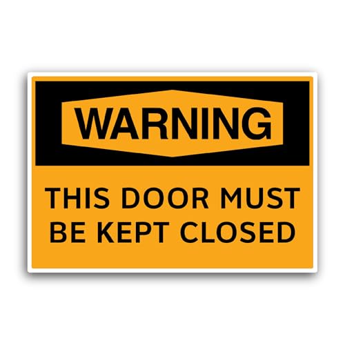 2 (Pieces) 3" and 5" This Door Must Be Kept Closed Sticker, Waterproof Vinyl Decals for Many Purpose