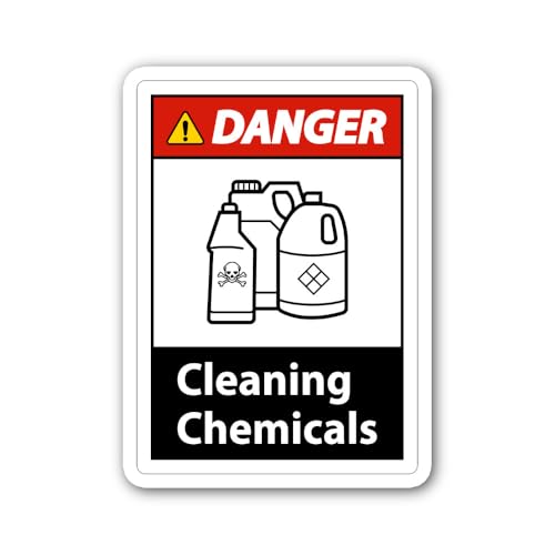 2 (Pieces) 3" and 5" Cleaning Chemicals SYMBOL Sticker, Waterproof Vinyl Decals for Many Purpose Lik
