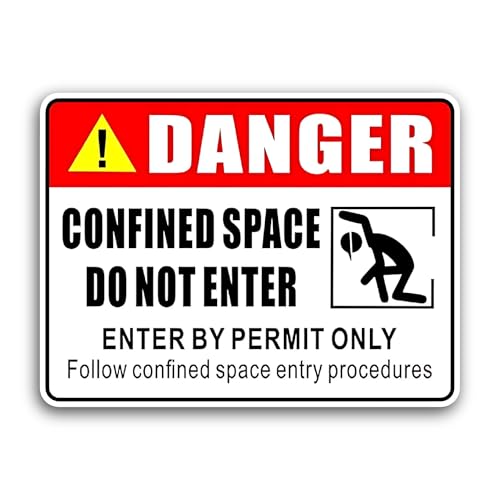 2 (Pieces) 3" and 5" Danger Confined Space Sticker, Waterproof Vinyl Decals for Many Purpose Like Ca