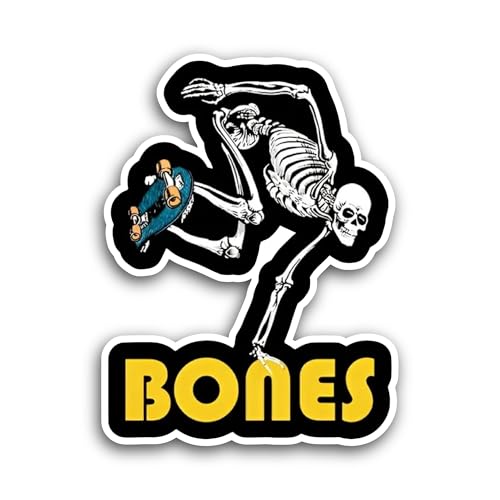2 (Pieces) 3" and 5" Bones Text Sticker, Waterproof Vinyl Decals for Many Purpose Like Cars, Trucks,