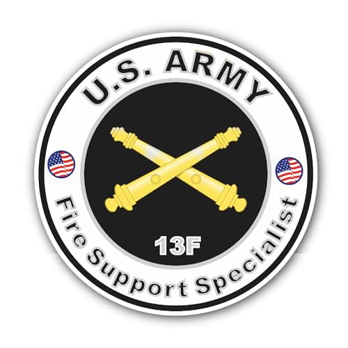 2 (Pieces) 3" and 5" U.S. Army MOS 13F Fire Support Specialist Sticker, Waterproof Vinyl Decals for 