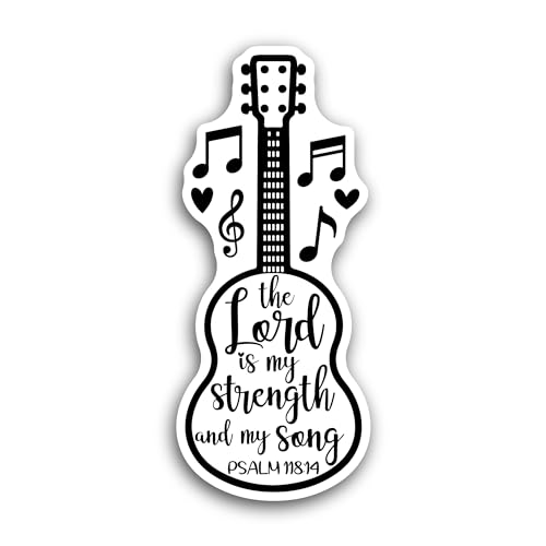 2 (Pieces) 3" and 5" The Lord is My Strength and My Soul Sticker, Waterproof Vinyl Decals for Many P