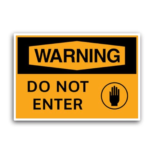 2 (Pieces) 3" and 5" Warning Do Not Enter Sign Sticker, Waterproof Vinyl Decals for Many Purpose Lik