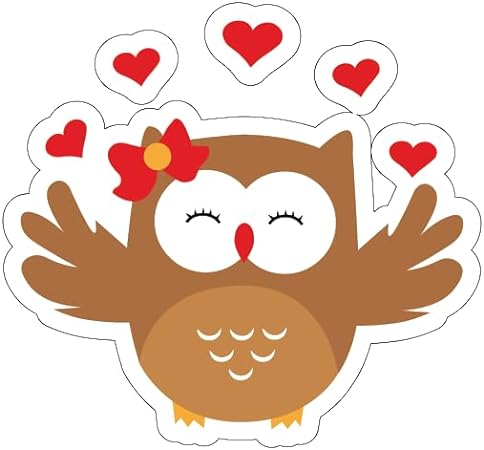 Inspirational Quote Cute Owl Heart Fly Motivational Sticker Vinyl Decal Motivation Stickers- 5" Vinyl Sticker Waterproof