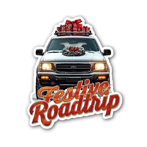 2 (Pieces) 3" and 5" Reindeer Jumping Over Moon Sticker, Waterproof Vinyl Decals for Many Purpose Li