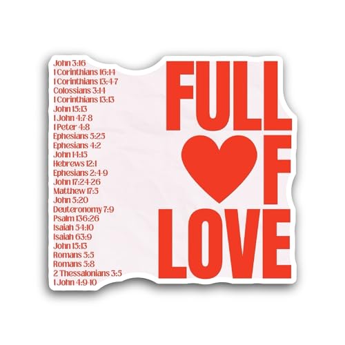 2 (Pieces) 3" and 5" Full of Love Sticker, Waterproof Vinyl Decals for Many Purpose Like Cars, Truck