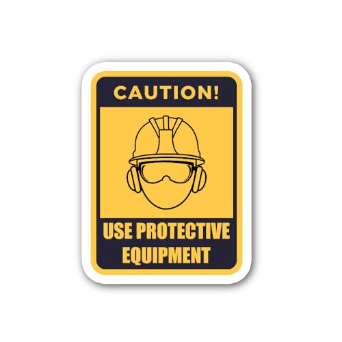 2 (Pieces) 3" and 5" Personal Protective Equipment (PPE) Use Sign Sticker, Waterproof Vinyl Decals f