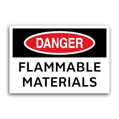 2 (Pieces) 3" and 5" Danger Flammable Material Sticker, Waterproof Vinyl Decals for Many Purpose Lik