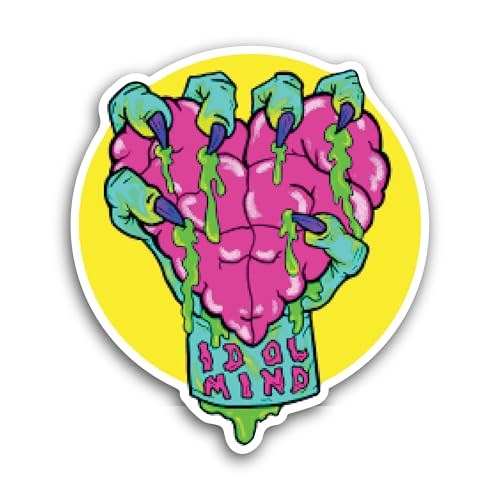 2 (Pieces) 3" and 5" Hand with Pink Heart Sticker, Waterproof Vinyl Decals for Many Purpose Like Car