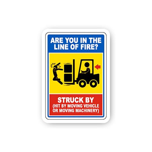 2 (Pieces) 3" and 5" Struck by Hazard: Moving Vehicle or Machinery Sticker, Waterproof Vinyl Decals 