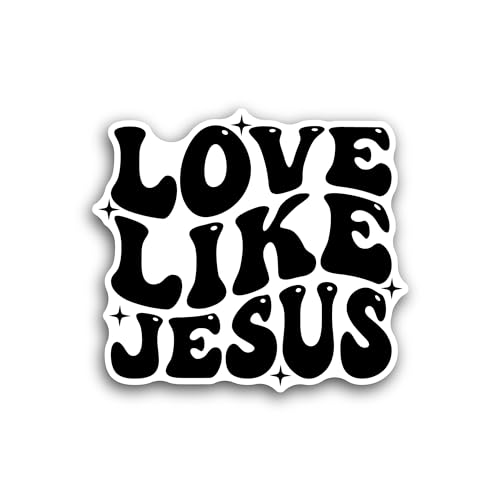 2 (Pieces) 3" and 5" Love Like Jesus Text Sticker, Waterproof Vinyl Decals for Many Purpose Like Car