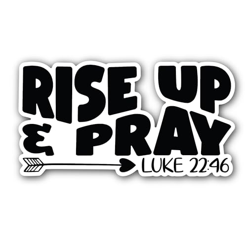 2 (Pieces) 3" and 5" Rise up & Pray Luke Text Sticker, Waterproof Vinyl Decals for Many Purpose Like