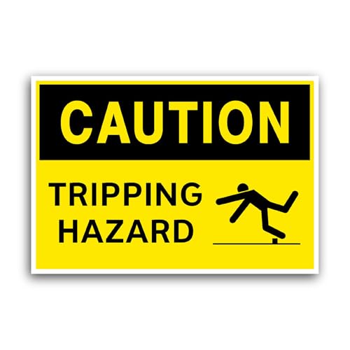 2 (Pieces) 3" and 5" Tripping Hazard Sign Sticker, Waterproof Vinyl Decals for Many Purpose Like Car