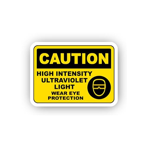2 (Pieces) 3" and 5" High Intensity Ultraviolet Eye Protection Sticker, Waterproof Vinyl Decals for 