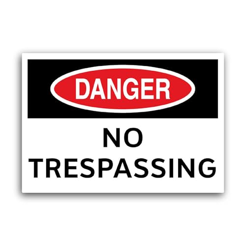 2 (Pieces) 3" and 5" No Trespassing Sign Sticker, Waterproof Vinyl Decals for Many Purpose Like Cars