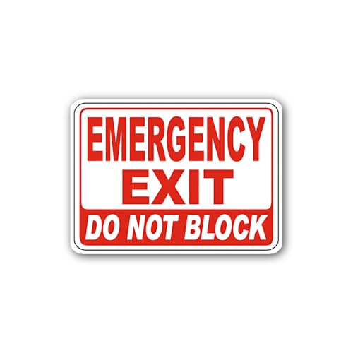 2 (Pieces) 3" and 5" Exit Obstruction Prohibition Sticker, Waterproof Vinyl Decals for Many Purpose 