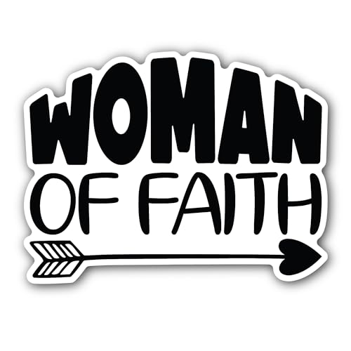 2 (Pieces) 3" and 5" Woman of Faith Text Sticker, Waterproof Vinyl Decals for Many Purpose Like Cars