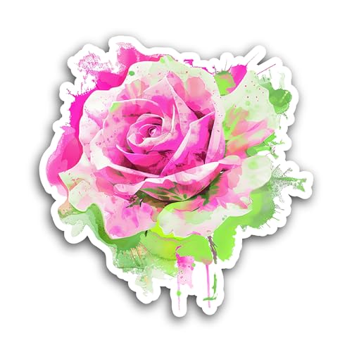 2 (Pieces) 3" and 5" Rose Sticker, Waterproof Vinyl Decals for Many Purpose Like Cars, Trucks, Lapto