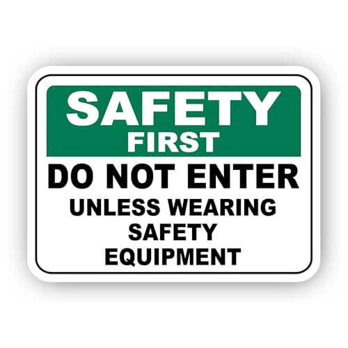 2 (Pieces) 3" and 5" Safety First Equipment Entry Rule Sticker, Waterproof Vinyl Decals for Many Pur