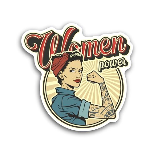 2 (Pieces) 3" and 5" Women Power Text Sticker, Waterproof Vinyl Decals for Many Purpose Like Cars, T