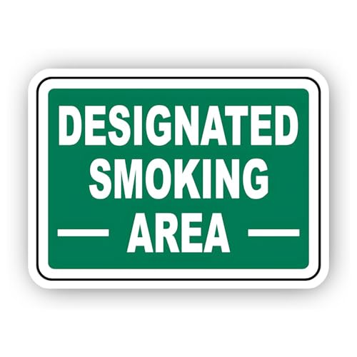 2 (Pieces) 3" and 5" Deated Green Smoking Zone Sticker, Waterproof Vinyl Decals for Many Purpose Lik
