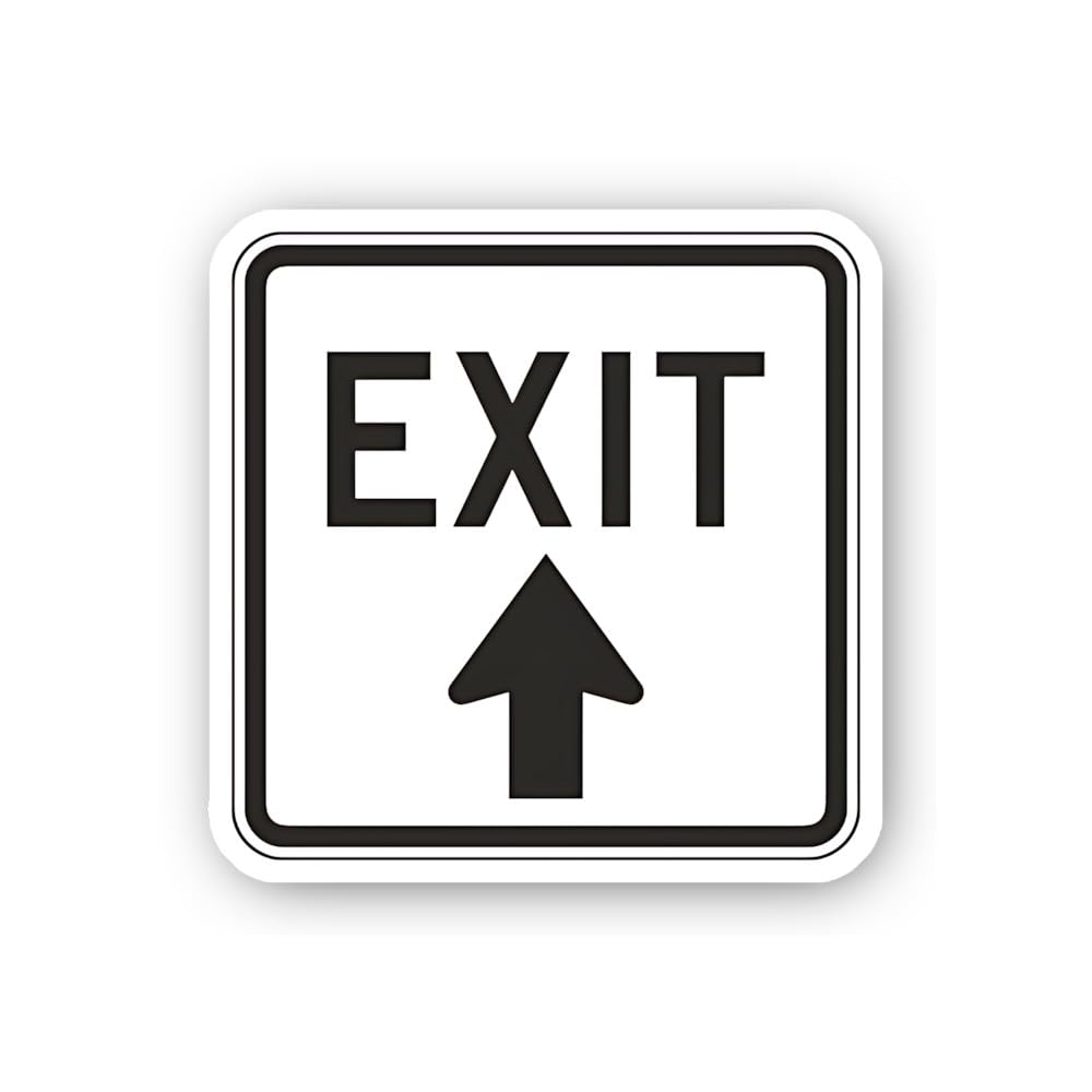 2 (Pieces) 3" and 5" Exit Sign with Up Arrow Sticker, Waterproof Vinyl Decals for Many Purpose Like 