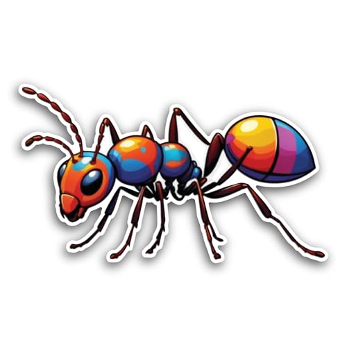 2 (Pieces) 3" and 5" Colorful Ant Sticker, Waterproof Vinyl Decals for Many Purpose Like Cars, Truck
