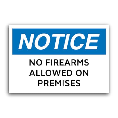 2 (Pieces) 3" and 5" No Firearms Allowed On Premises Sticker, Waterproof Vinyl Decals for Many Purpo
