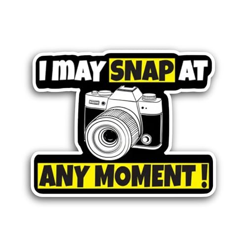 2 (Pieces) 3" and 5" I May Snap at Any Moment Text Sticker, Waterproof Vinyl Decals for Many Purpose