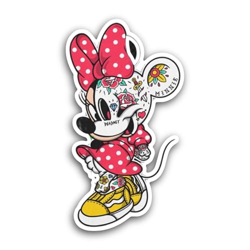 2 (Pieces) 3" and 5" Minnie M0use Sticker, Waterproof Vinyl Decals for Many Purpose Like Cars, Truck