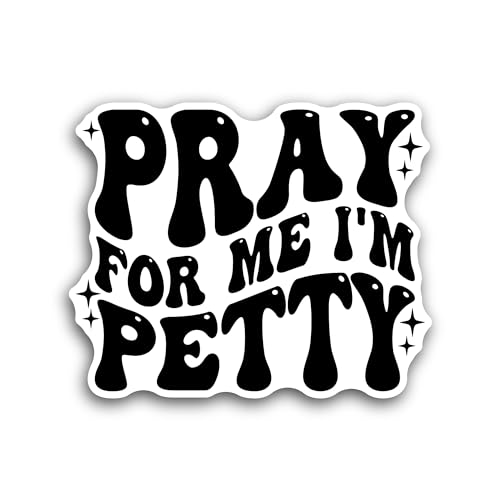 2 (Pieces) 3" and 5" Pray for Me Text Sticker, Waterproof Vinyl Decals for Many Purpose Like Cars, T