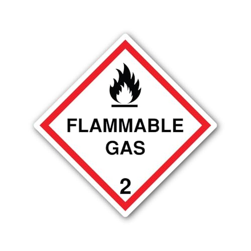 2 (Pieces) 3" and 5" Flammable Gas 2 Sign Sticker, Waterproof Vinyl Decals for Many Purpose Like Car
