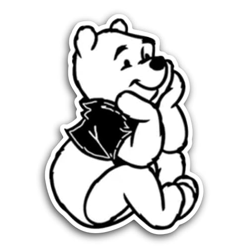 2 (Pieces) 3" and 5" Sitting Bear Sticker, Waterproof Vinyl Decals for Many Purpose Like Cars, Truck