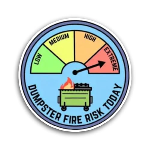 2 (Pieces) 3" and 5" Dumpster Fire Text Sticker, Waterproof Vinyl Decals for Many Purpose Like Cars,