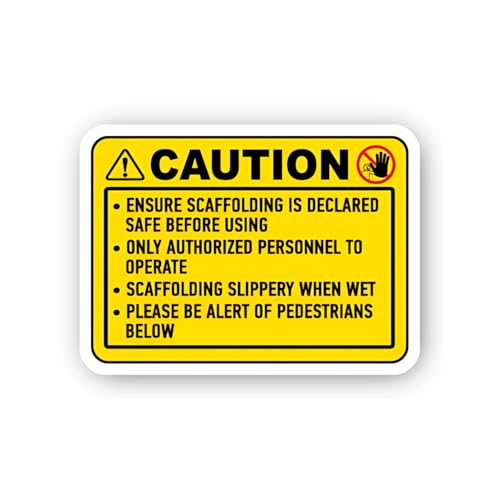 2 (Pieces) 3" and 5" Scaffolding Operational Safety Checklist Sticker, Waterproof Vinyl Decals for M