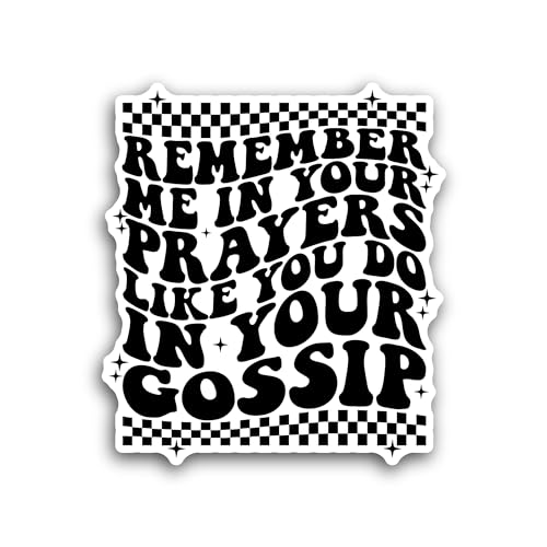 2 (Pieces) 3" and 5" Remember Me in Your Prayers Text Sticker, Waterproof Vinyl Decals for Many Purp