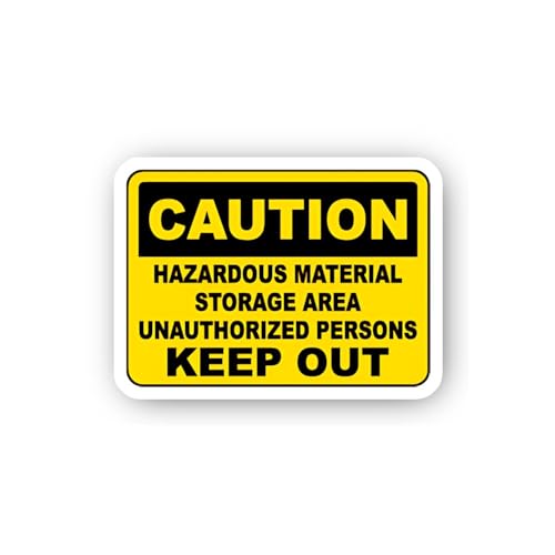 2 (Pieces) 3" and 5" Restricted Hazardous Material Area Sign Sticker, Waterproof Vinyl Decals for Ma