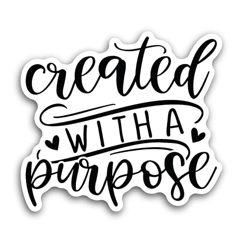 2 (Pieces) 3" and 5" Created with Text Sticker, Waterproof Vinyl Decals for Many Purpose Like Cars, 
