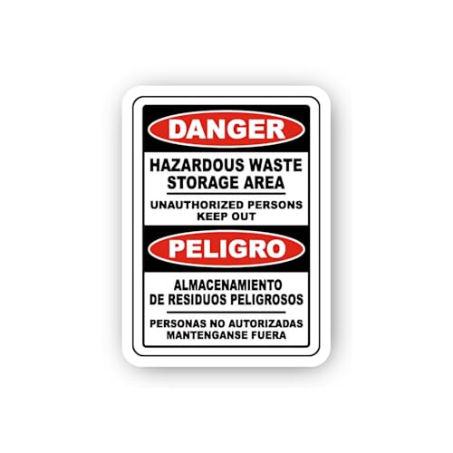 2 (Pieces) 3" and 5" Hazardous Waste Entry Sign Sticker, Waterproof Vinyl Decals for Many Purpose Li
