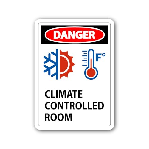2 (Pieces) 3" and 5" Danger Climate Controlled Room Sticker, Waterproof Vinyl Decals for Many Purpos